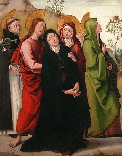 Juan de Borgona The Virgin, Saint John the Evangelist, two female saints and Saint Dominic de Guzman. china oil painting image